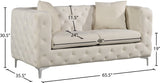 Scarlett Elegant Contemporary Loveseat with Deep Tufting and Chrome Legs for Modern Living Spaces