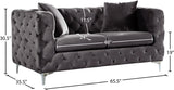 Scarlett Elegant Contemporary Loveseat with Deep Tufting and Chrome Legs for Modern Living Spaces