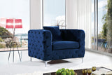 Scarlett Velvet Chair - Luxuriously Tufted Contemporary Seat with Chrome Legs for Elegant Living Spaces