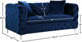 Scarlett Elegant Contemporary Loveseat with Deep Tufting and Chrome Legs for Modern Living Spaces
