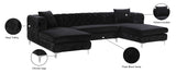 Gail Contemporary 3-Piece Sectional with Plush Deep Tufting, Double Chaise Design, and Pillows
