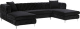 Gail Contemporary 3-Piece Sectional with Plush Deep Tufting, Double Chaise Design, and Pillows