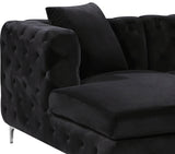 Gail Contemporary 3-Piece Sectional with Plush Deep Tufting, Double Chaise Design, and Pillows