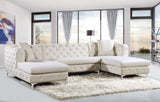 Gail Contemporary 3-Piece Sectional with Plush Deep Tufting, Double Chaise Design, and Pillows