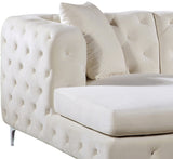 Gail Contemporary 3-Piece Sectional with Plush Deep Tufting, Double Chaise Design, and Pillows