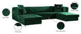 Gail Contemporary 3-Piece Sectional with Plush Deep Tufting, Double Chaise Design, and Pillows