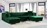 Gail Contemporary 3-Piece Sectional with Plush Deep Tufting, Double Chaise Design, and Pillows