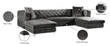 Gail Contemporary 3-Piece Sectional with Plush Deep Tufting, Double Chaise Design, and Pillows