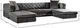 Gail Contemporary 3-Piece Sectional with Plush Deep Tufting, Double Chaise Design, and Pillows