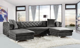 Gail Contemporary 3-Piece Sectional with Plush Deep Tufting, Double Chaise Design, and Pillows