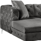 Gail Contemporary 3-Piece Sectional with Plush Deep Tufting, Double Chaise Design, and Pillows