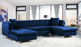 Gail Contemporary 3-Piece Sectional with Plush Deep Tufting, Double Chaise Design, and Pillows