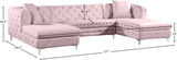 Gail Contemporary 3-Piece Sectional with Plush Deep Tufting, Double Chaise Design, and Pillows