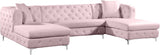 Gail Contemporary 3-Piece Sectional with Plush Deep Tufting, Double Chaise Design, and Pillows