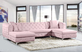 Gail Contemporary 3-Piece Sectional with Plush Deep Tufting, Double Chaise Design, and Pillows