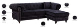 Sabrina Contemporary 2-Piece Reversible Sectional with Plush Upholstery and Chrome Nailheads