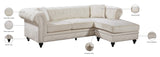 Sabrina Contemporary 2-Piece Reversible Sectional with Plush Upholstery and Chrome Nailheads