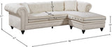 Sabrina Contemporary 2-Piece Reversible Sectional with Plush Upholstery and Chrome Nailheads