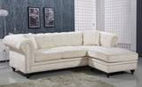 Sabrina Contemporary 2-Piece Reversible Sectional with Plush Upholstery and Chrome Nailheads