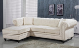 Sabrina Contemporary 2-Piece Reversible Sectional with Plush Upholstery and Chrome Nailheads