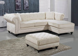 Sabrina Contemporary 2-Piece Reversible Sectional with Plush Upholstery and Chrome Nailheads
