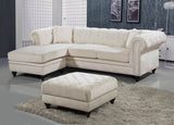 Sabrina Contemporary 2-Piece Reversible Sectional with Plush Upholstery and Chrome Nailheads