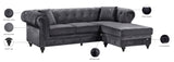 Sabrina Contemporary 2-Piece Reversible Sectional with Plush Upholstery and Chrome Nailheads