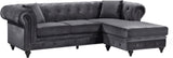 Sabrina Contemporary 2-Piece Reversible Sectional with Plush Upholstery and Chrome Nailheads