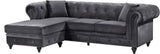 Sabrina Contemporary 2-Piece Reversible Sectional with Plush Upholstery and Chrome Nailheads