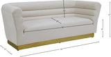 Bellini Contemporary Sofa with Channel Tufting and Gold Stainless Steel Base for Modern Living Spaces