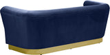 Bellini Contemporary Sofa with Channel Tufting and Gold Stainless Steel Base for Modern Living Spaces