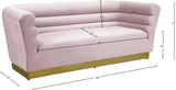 Bellini Contemporary Sofa with Channel Tufting and Gold Stainless Steel Base for Modern Living Spaces