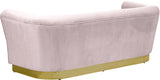 Bellini Contemporary Sofa with Channel Tufting and Gold Stainless Steel Base for Modern Living Spaces