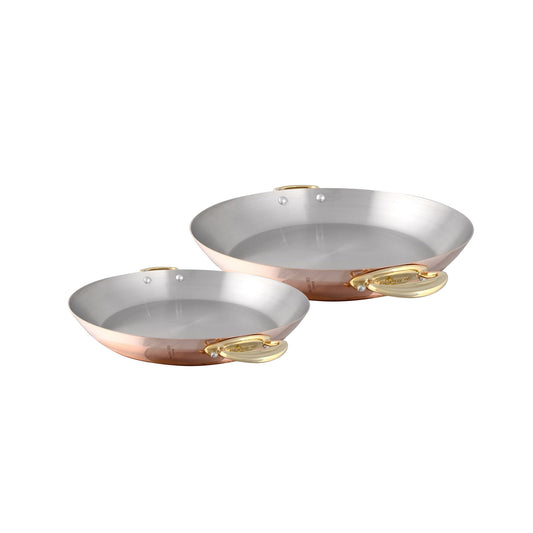 Mauviel M'Heritage M'150 B 2-Piece Copper Round Pan Set With Brass Handles