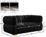 Gwen Velvet Loveseat - Luxurious Comfort & Contemporary Style with Tufting and Custom Legs Options