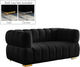 Gwen Velvet Loveseat - Luxurious Comfort & Contemporary Style with Tufting and Custom Legs Options