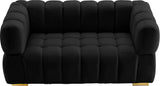 Gwen Velvet Loveseat - Luxurious Comfort & Contemporary Style with Tufting and Custom Legs Options