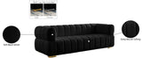 Gwen Velvet Sofa - Luxurious Comfort with Deep Biscuit Tufting & Custom Gold or Chrome Legs