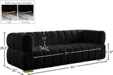 Gwen Velvet Sofa - Luxurious Comfort with Deep Biscuit Tufting & Custom Gold or Chrome Legs