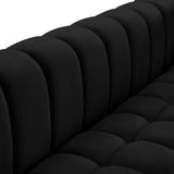 Gwen Velvet Sofa - Luxurious Comfort with Deep Biscuit Tufting & Custom Gold or Chrome Legs