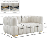 Gwen Velvet Loveseat - Luxurious Comfort & Contemporary Style with Tufting and Custom Legs Options