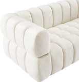 Gwen Velvet Sofa - Luxurious Comfort with Deep Biscuit Tufting & Custom Gold or Chrome Legs