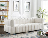 Gwen Velvet Sofa - Luxurious Comfort with Deep Biscuit Tufting & Custom Gold or Chrome Legs