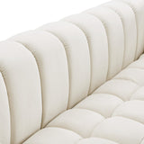 Gwen Velvet Sofa - Luxurious Comfort with Deep Biscuit Tufting & Custom Gold or Chrome Legs