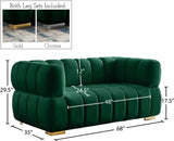 Gwen Velvet Loveseat - Luxurious Comfort & Contemporary Style with Tufting and Custom Legs Options