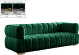 Gwen Velvet Sofa - Luxurious Comfort with Deep Biscuit Tufting & Custom Gold or Chrome Legs