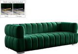 Gwen Velvet Sofa - Luxurious Comfort with Deep Biscuit Tufting & Custom Gold or Chrome Legs