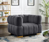 Gwen Velvet Chair: Luxurious Comfort Meets Contemporary Elegance with Customizable Legs and Tufting