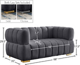 Gwen Velvet Loveseat - Luxurious Comfort & Contemporary Style with Tufting and Custom Legs Options