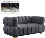 Gwen Velvet Loveseat - Luxurious Comfort & Contemporary Style with Tufting and Custom Legs Options